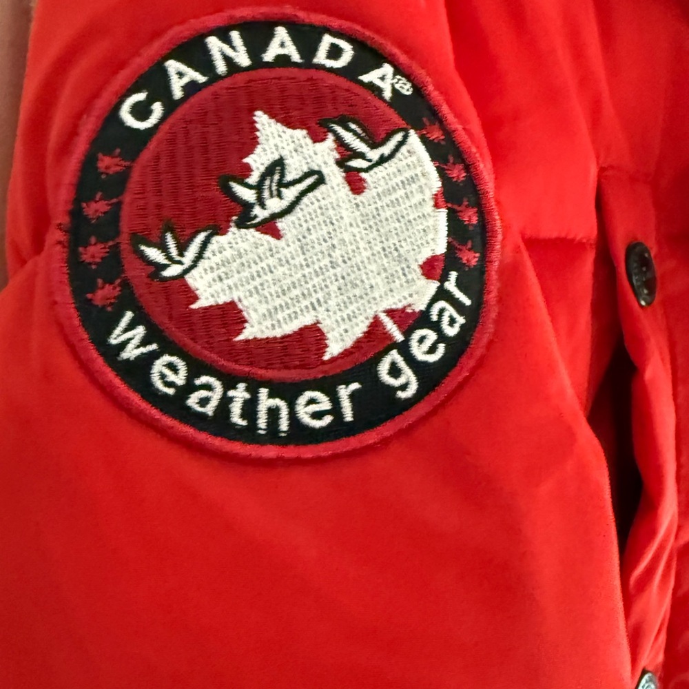 CANADA WeatherGear long length Red Puffer Jacket - Picture 4 of 14